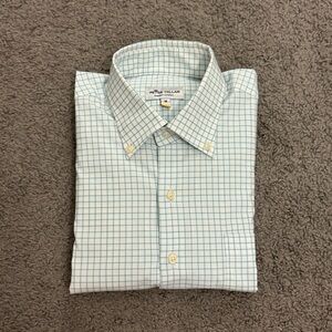 Peter Millar Men's Blue Checkered Shirt